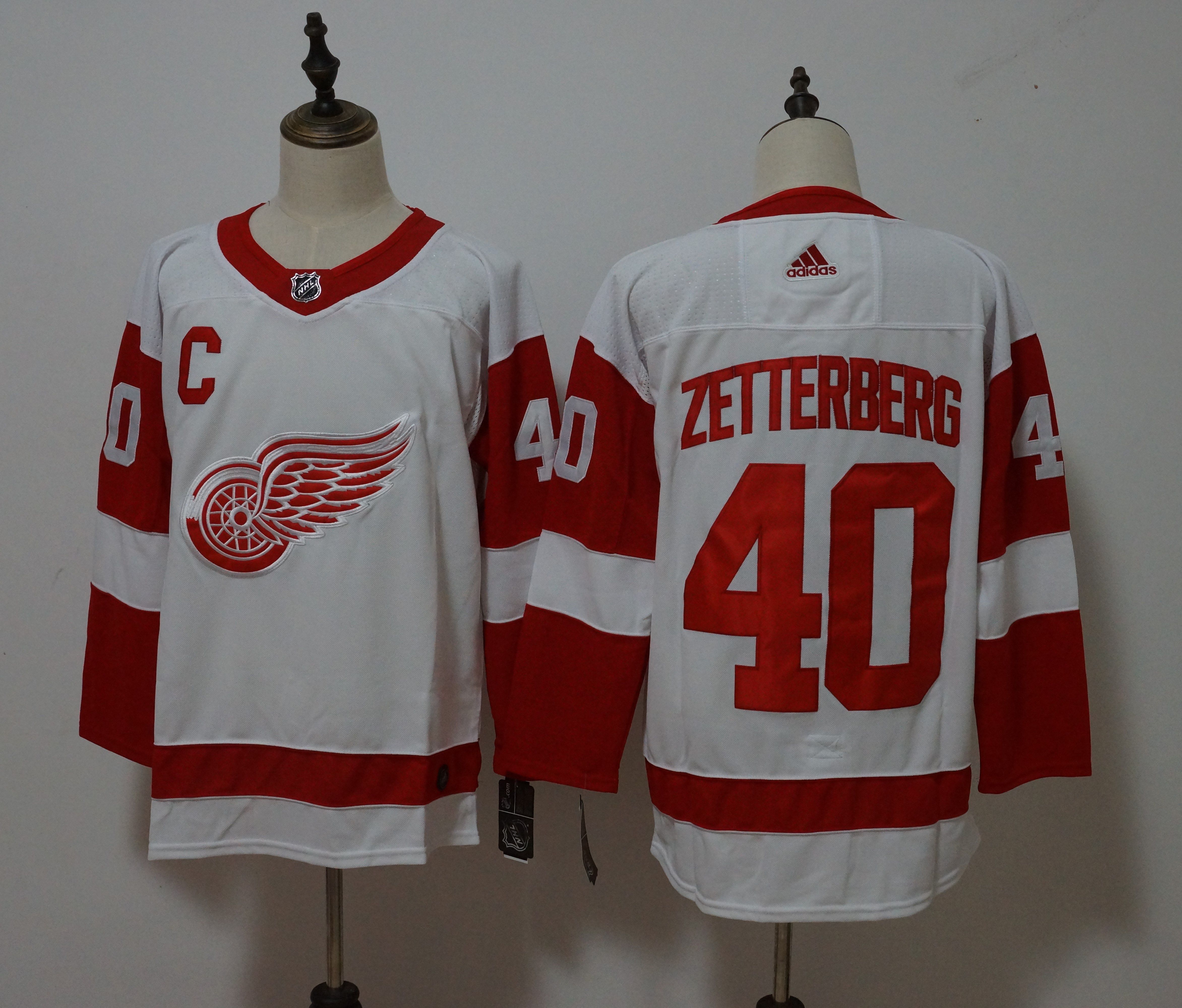 Men Detroit Red Wings 40 Henrik Zetterberg White Hockey Stitched Adidas NHL Jerseys